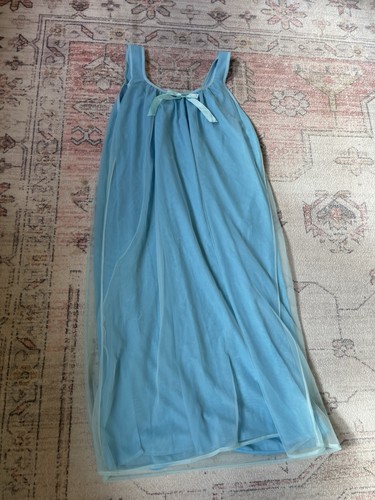 Vintage blue sheer chiffon - blue,