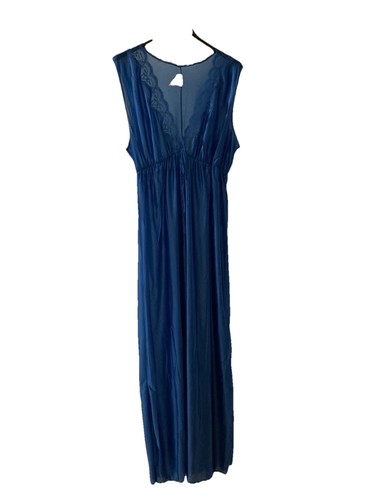 Vintage nylon blue lace slinky - nylon,