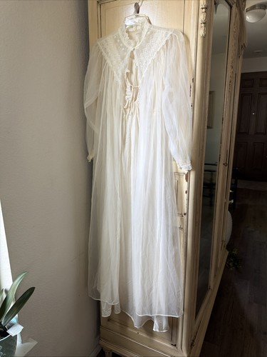Vintage nightgown sheer robe - vintage,