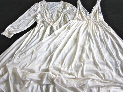 Vintage silky nylon long gown - silky,