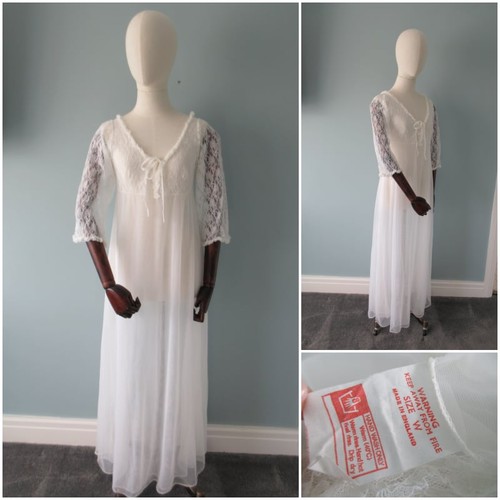 Vintage 1960s nightgown white - vintage,