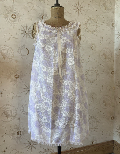 Vintage purple floral sheer - floral,