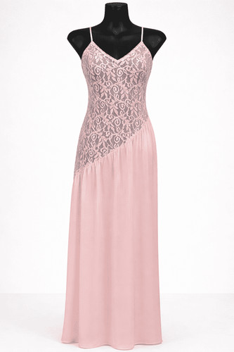Ladies long pink nightgown - ladies,