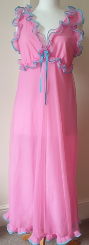 1960s pink nylon chiffon sheer - pink,
