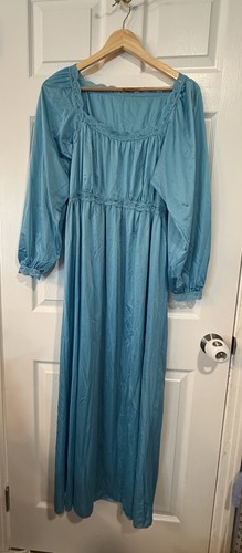 Vtg light blue olga nightgown - olga,